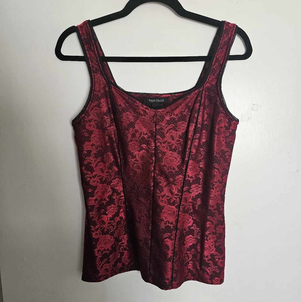 White House Black Market Red Lace Camisole